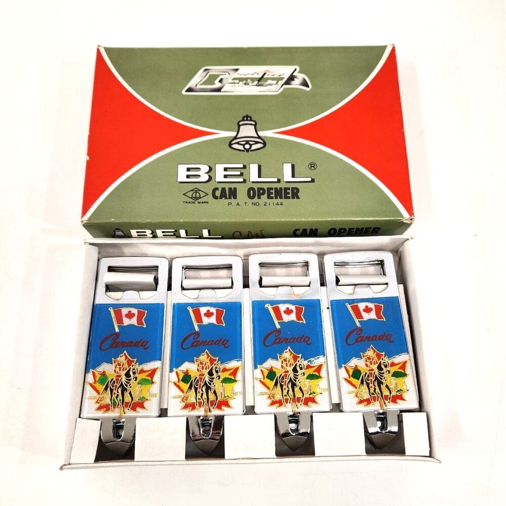 Bell Can Beer Bottle Opener Box of 12 Canada RCMP Maple Leaf NOS NEW Vtg C-202